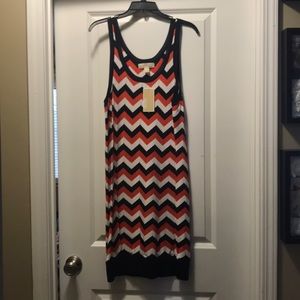 BNWT Michael Kors dress.  Orange, white and navy.